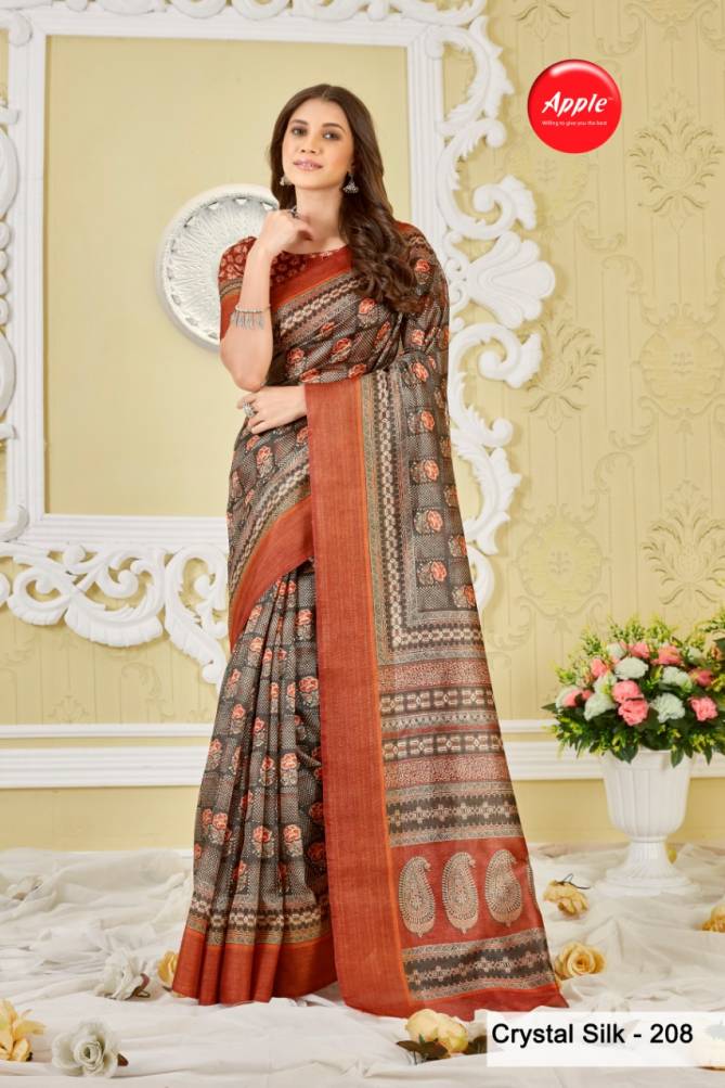 Apple Crystal Silk 2 New Exclusive Wear Cotton Printed Designer Saree Collection
